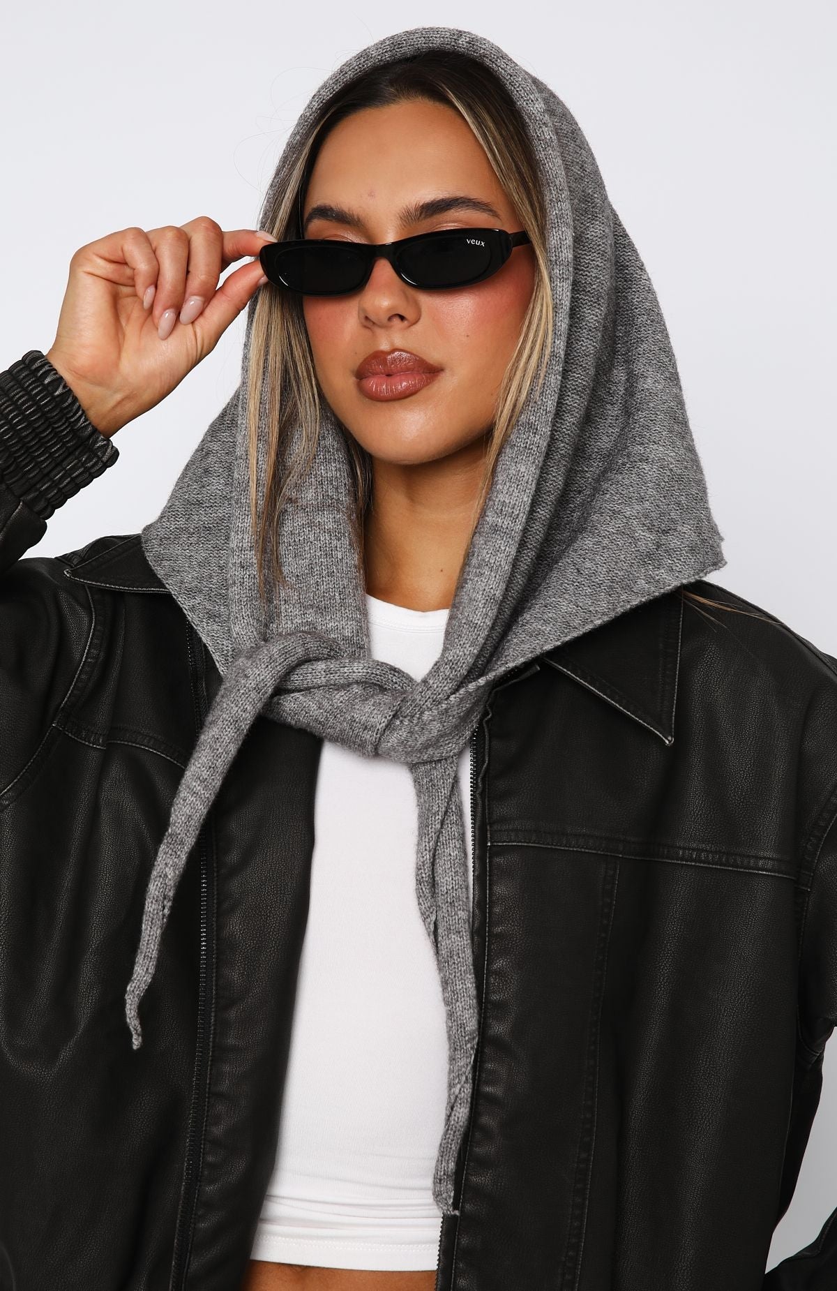 Audrey Triangle Scarf Charcoal