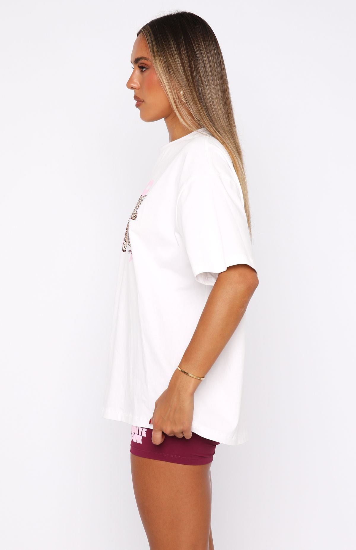 11th Street She's So Lucky Oversized Tee Leopard Splice