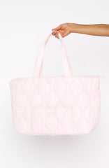 Always Moving Quilted Tote Bag Ballet Pink