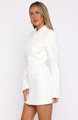 Alpha Femme Long Sleeve Mini Dress White