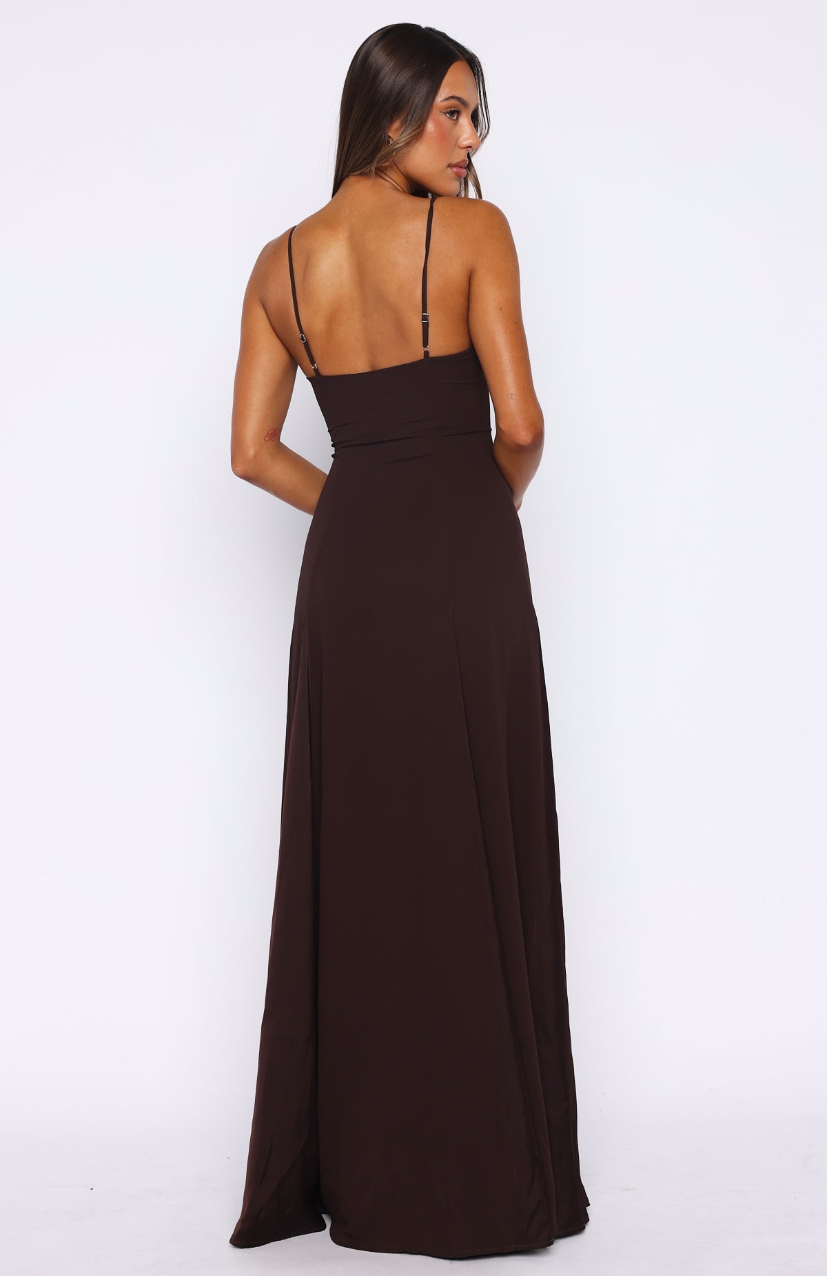 Afterparty Elegance Maxi Dress Chocolate