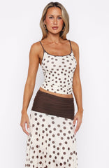 Angel Love Top Cream/Choc Polka Dot