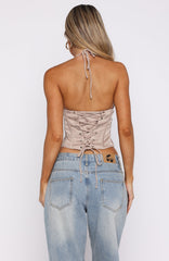 Bless Your Heart Embellished Bustier Champagne